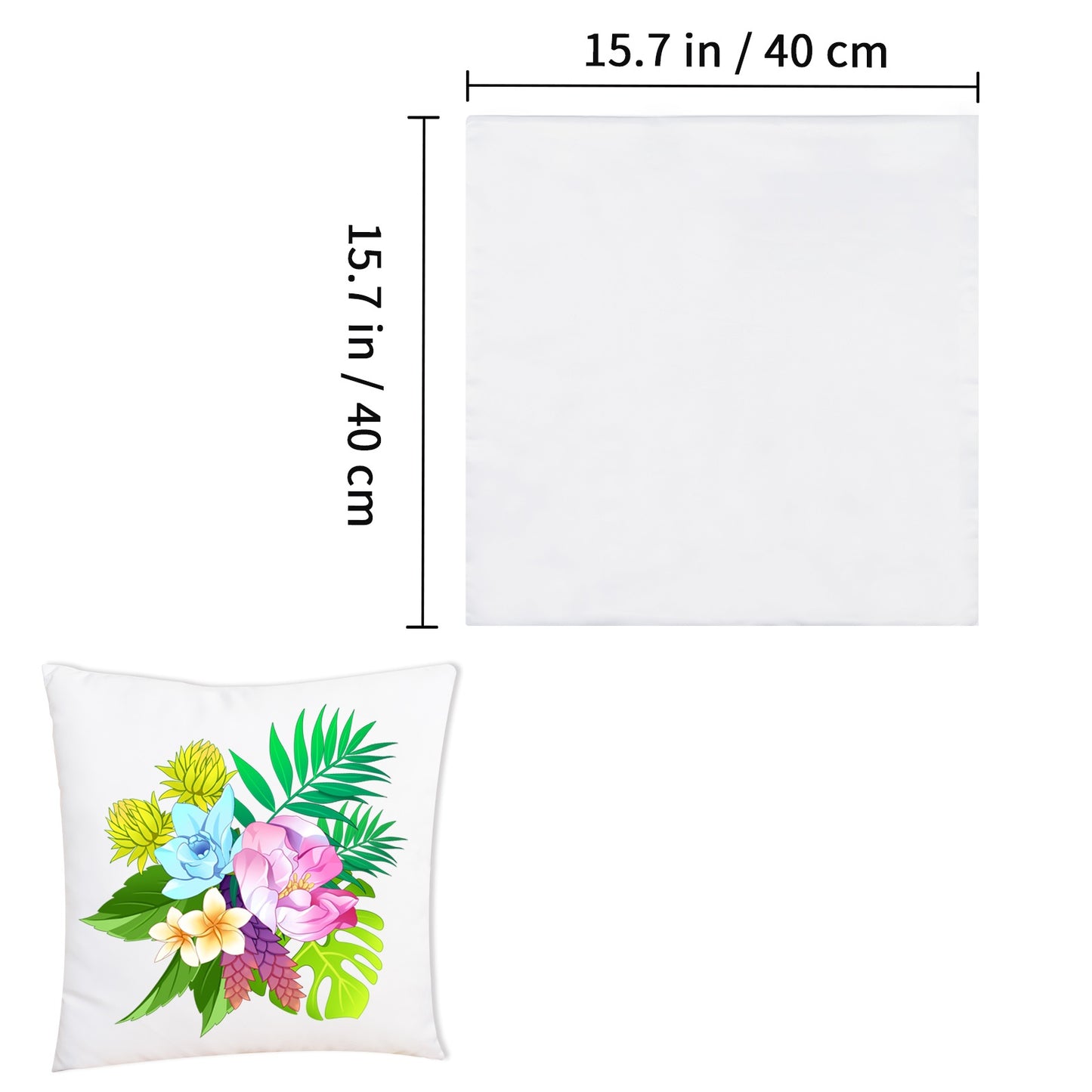 60 Pack 15.7 inch White Sublimation Blanks Pillow Covers