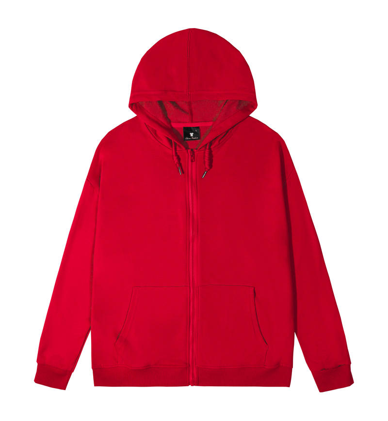 Sublimation Blank Twill Hoodie Zipper Front Cardigan Style for Adults