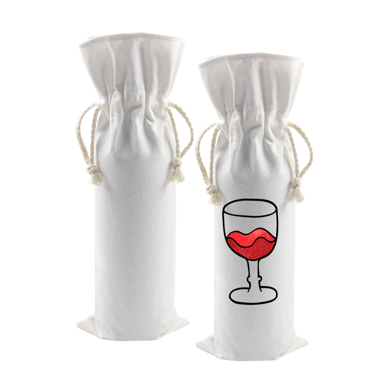 Sublimation canvas wine gift bag Reusable Wholesale