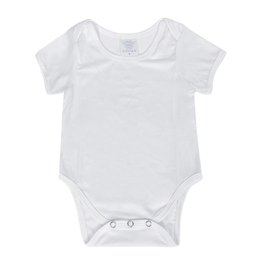 Sublimation White Short Sleeve Polyester Romper, Newborn T Shirts