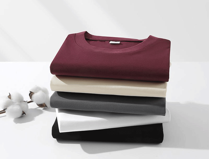Bulk Unisex Blank 100 Cotton Round Neck Short Sleeve T-Shirts — Straight Shoulder