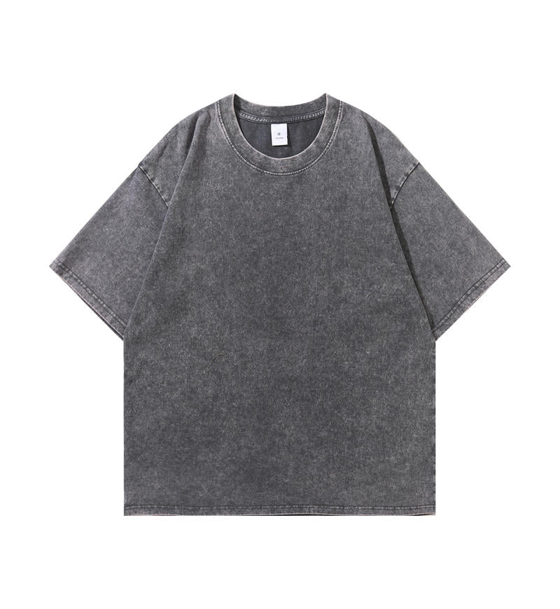 100 cotton washed distressed short sleeve Vintage blank T-shirt for adults