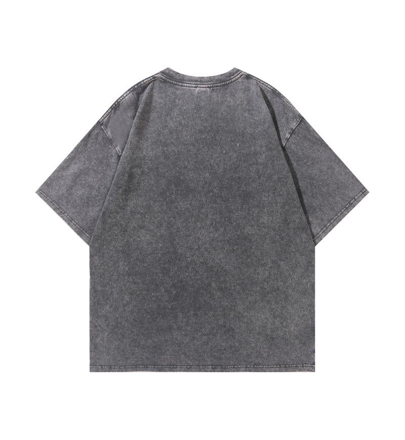 100 cotton washed distressed short sleeve Vintage blank T-shirt for adults