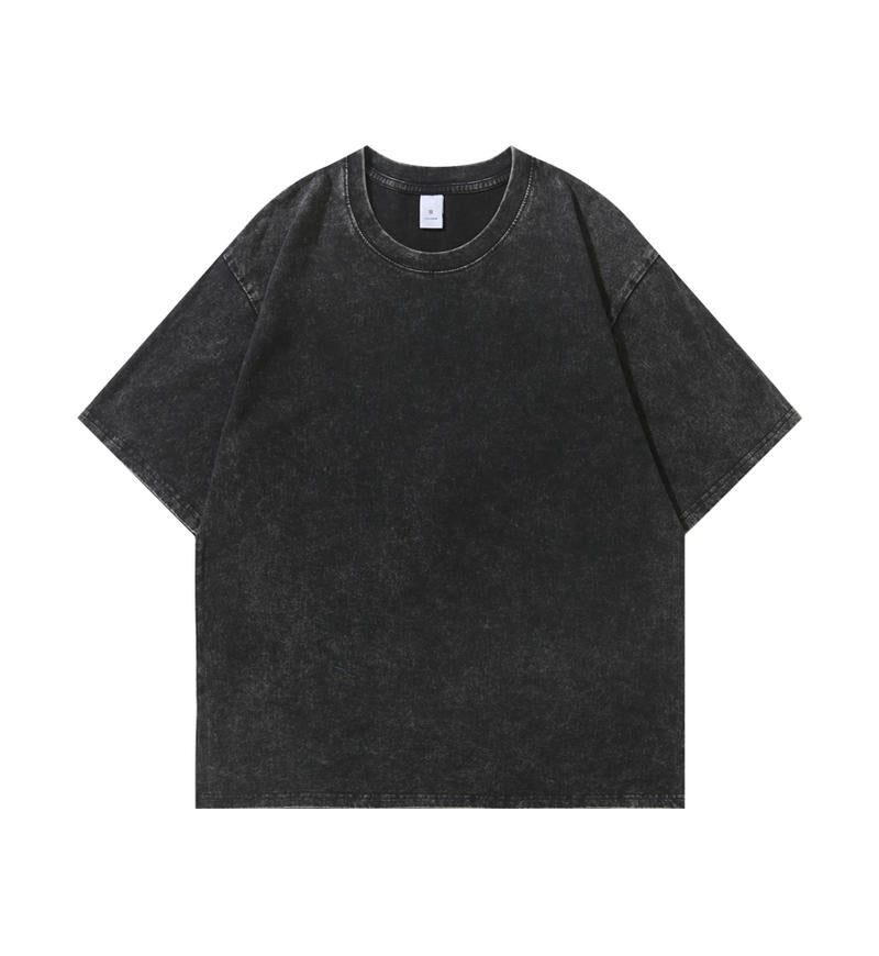 100 cotton washed distressed short sleeve Vintage blank T-shirt for adults