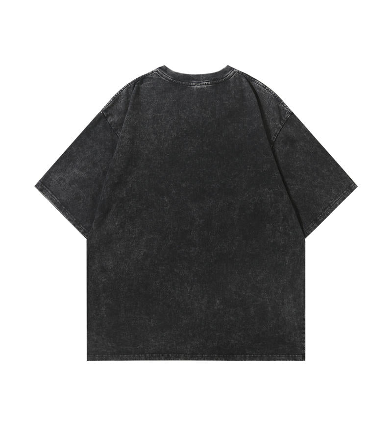 100 cotton washed distressed short sleeve Vintage blank T-shirt for adults