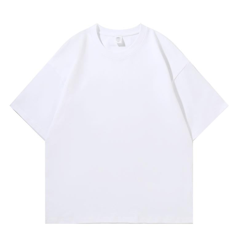 Bulk Double Yarn 100 Cotton Blank Round Neck Short Sleeve T Shirts for Adults