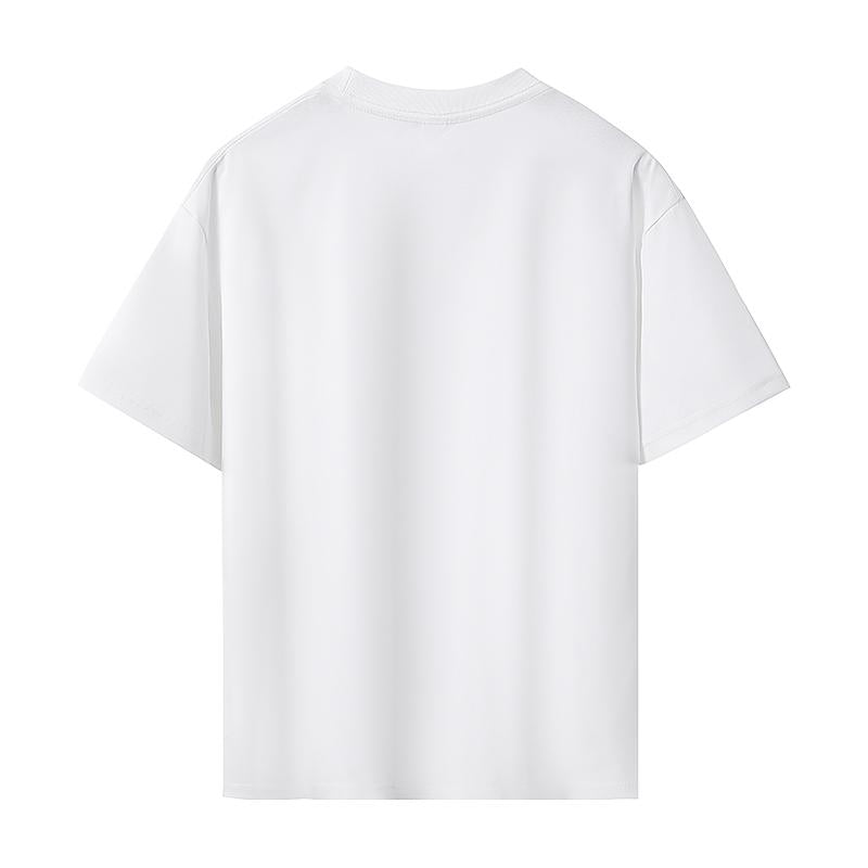 Bulk Unisex Blank 100 Cotton Round Neck Short Sleeve T-Shirts — Straight Shoulder