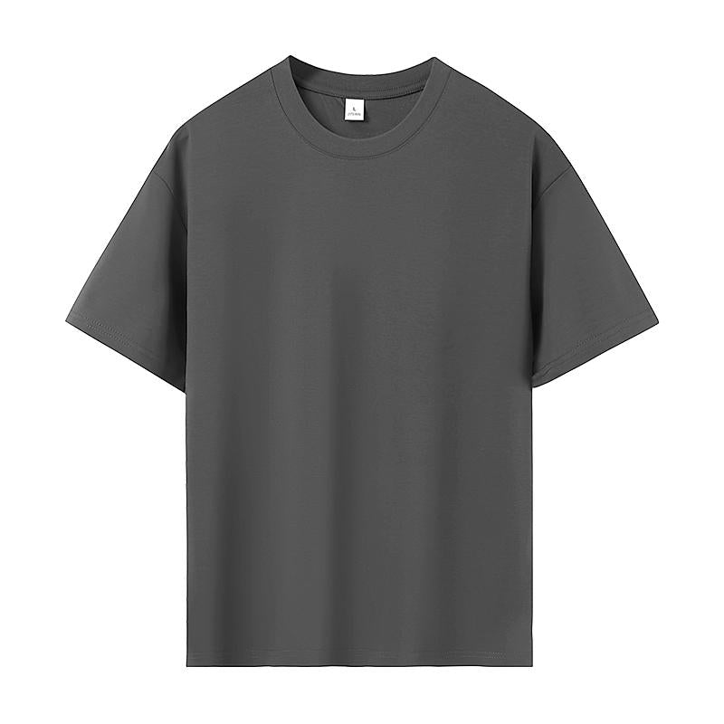 Bulk Unisex Blank 100 Cotton Round Neck Short Sleeve T-Shirts — Straight Shoulder