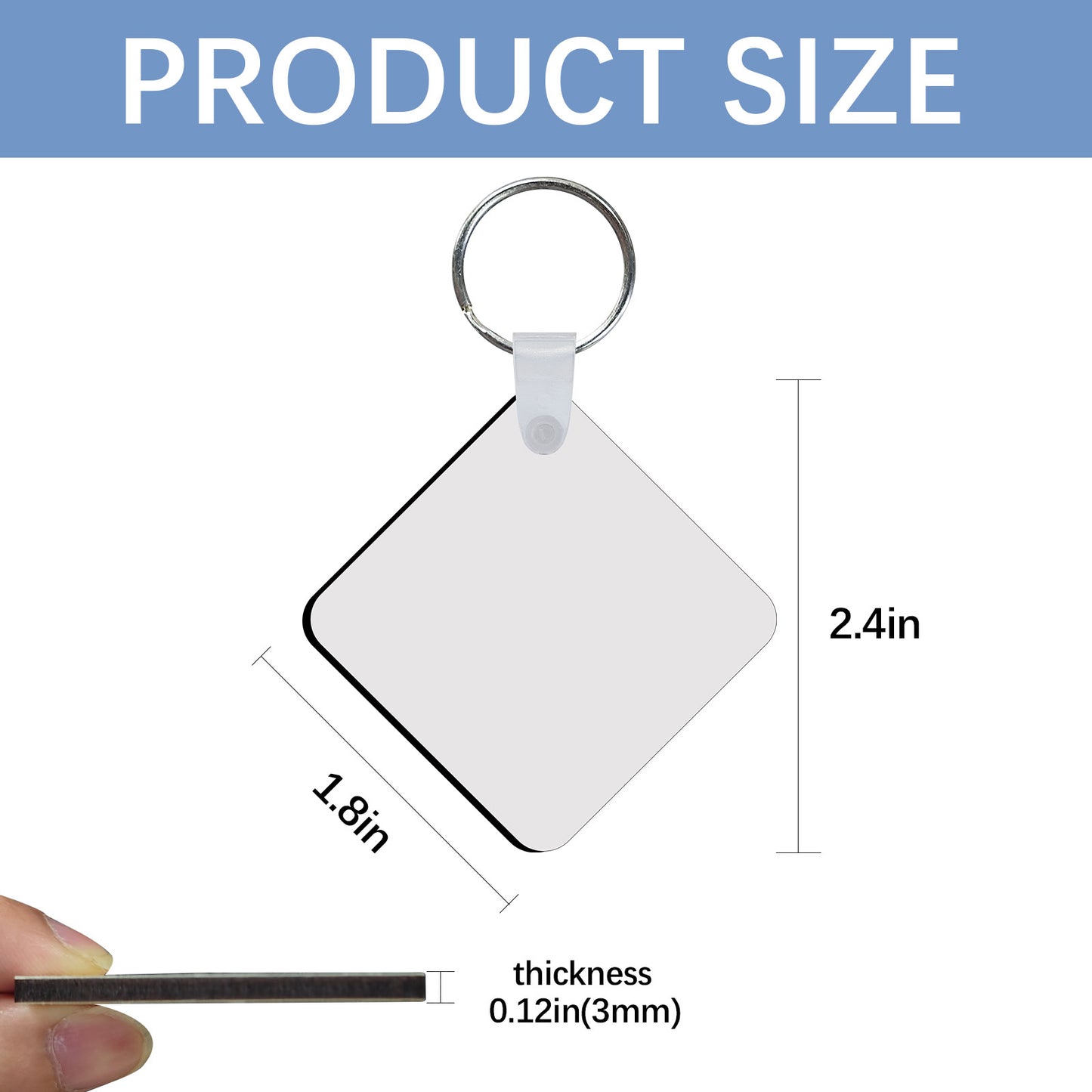 MDF Square Sublimation Keychain Blanks Wholesale