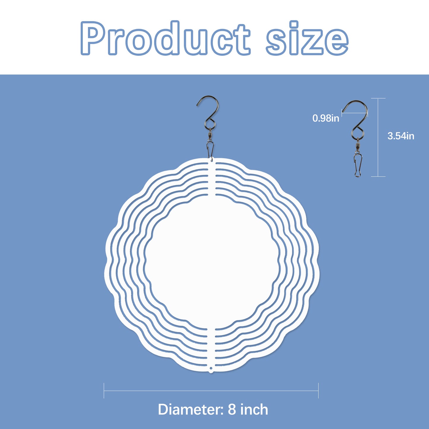 8 Inch Aluminum Sublimation Wind Spinner Blanks wholesale