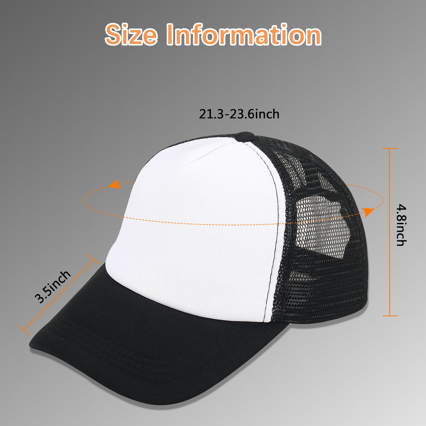 40 PCS Black and White Baseball Cap, Adjustable Trucker Hats