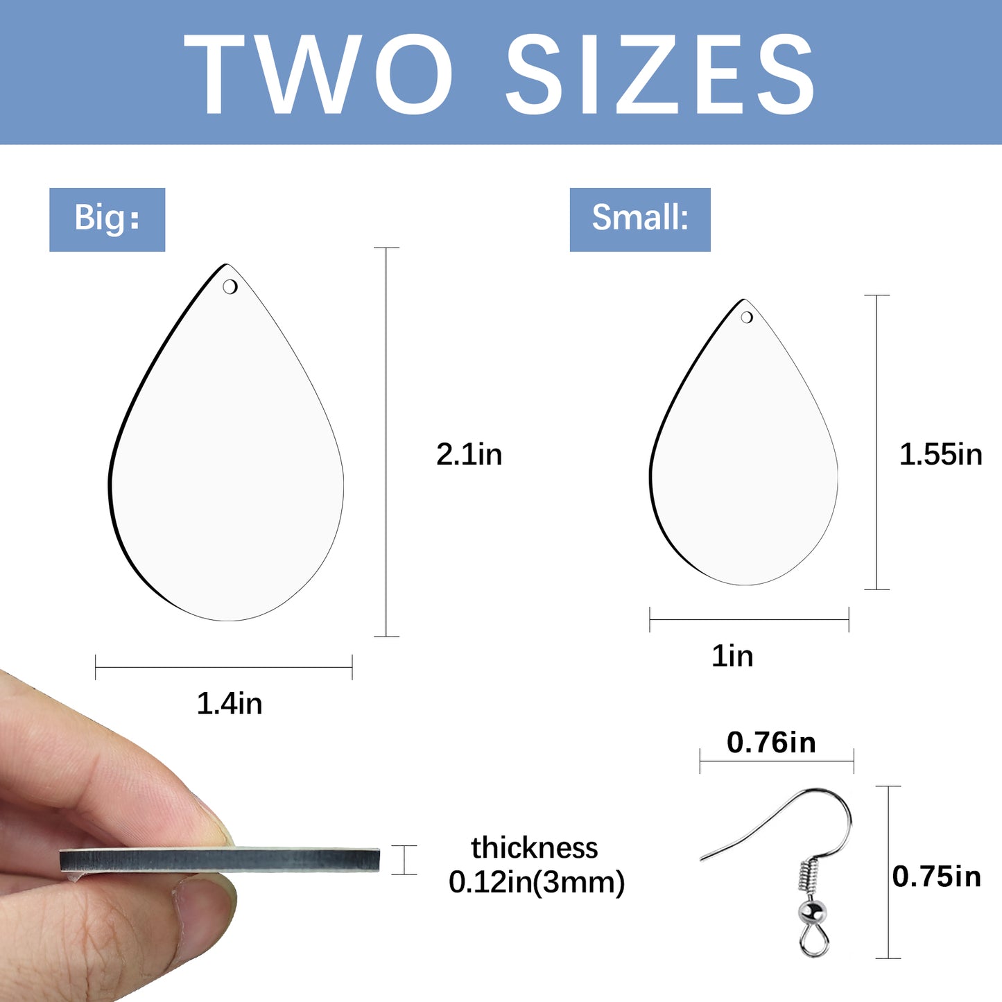 MDF Teardrop Sublimation Earring Blanks Wholesale