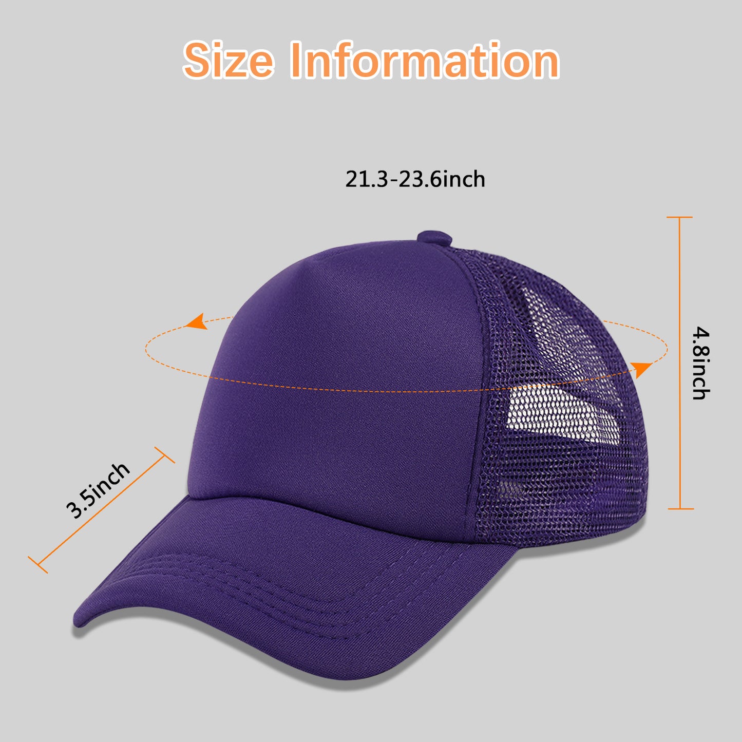 20 PCS Purple Baseball Cap, Adjustable Purple Trucker Hats