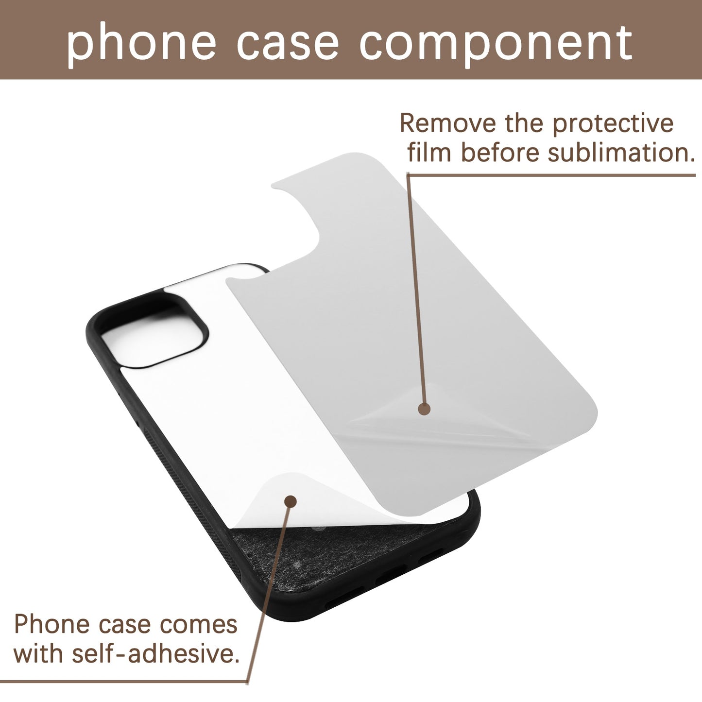 20 PCS Black Sublimation Blank Phone Case Wholesale