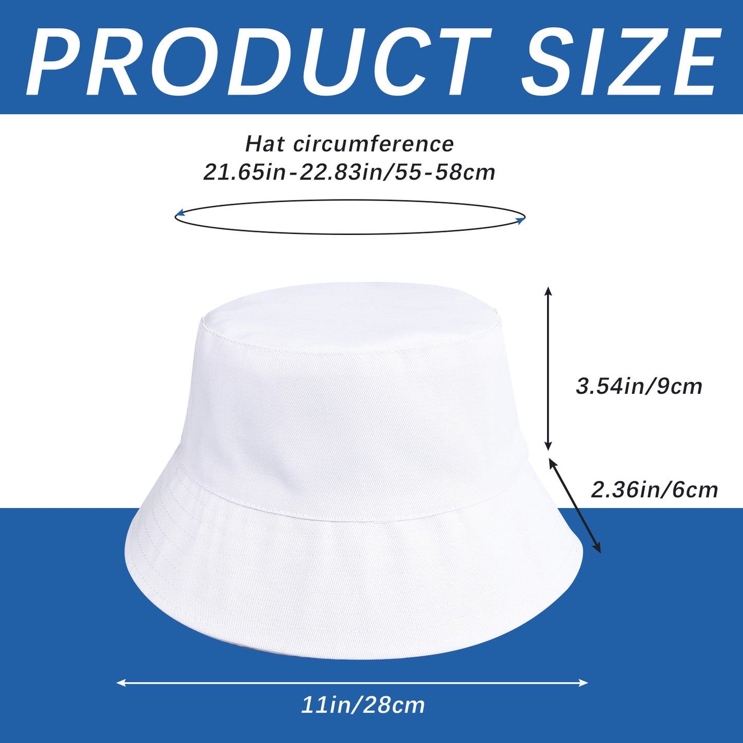 “White Sublimation Bucket Hat, Double-Sided Wearable Tie-Dye Sun Hat