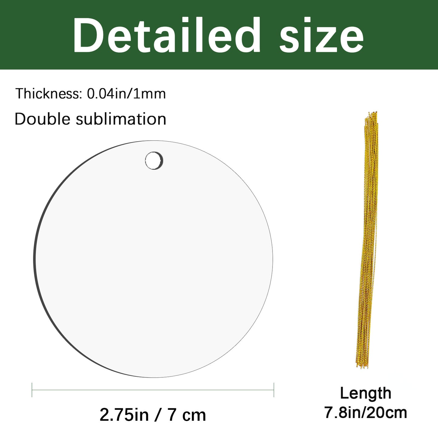 Wholesale Round Aluminium Sublimation Christmas Ornaments Blanks