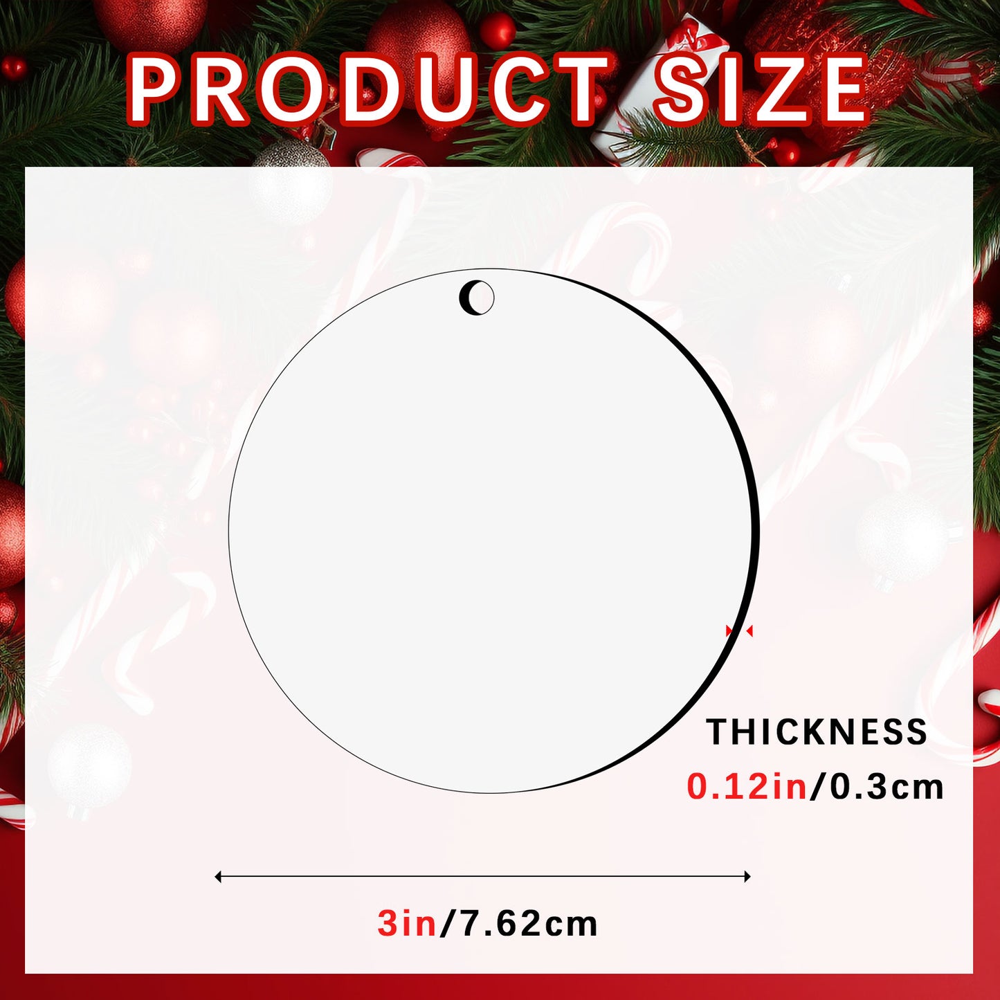 Wholesale Round MDF Sublimation Christmas Ornaments Blanks