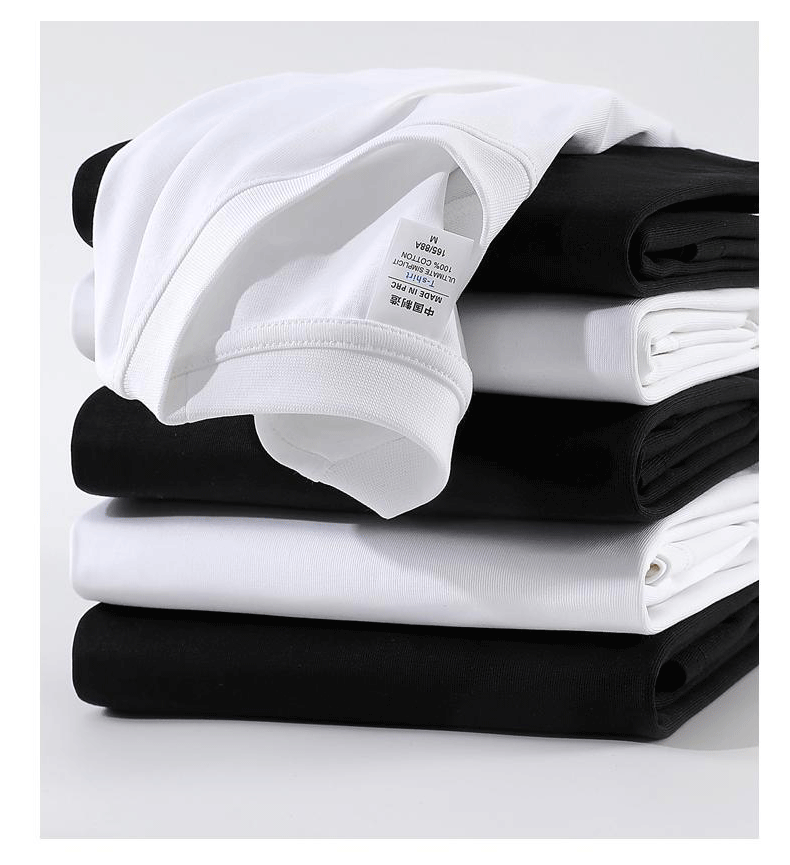 Bulk Double Yarn 100 Cotton Blank Round Neck Short Sleeve T Shirts for Adults