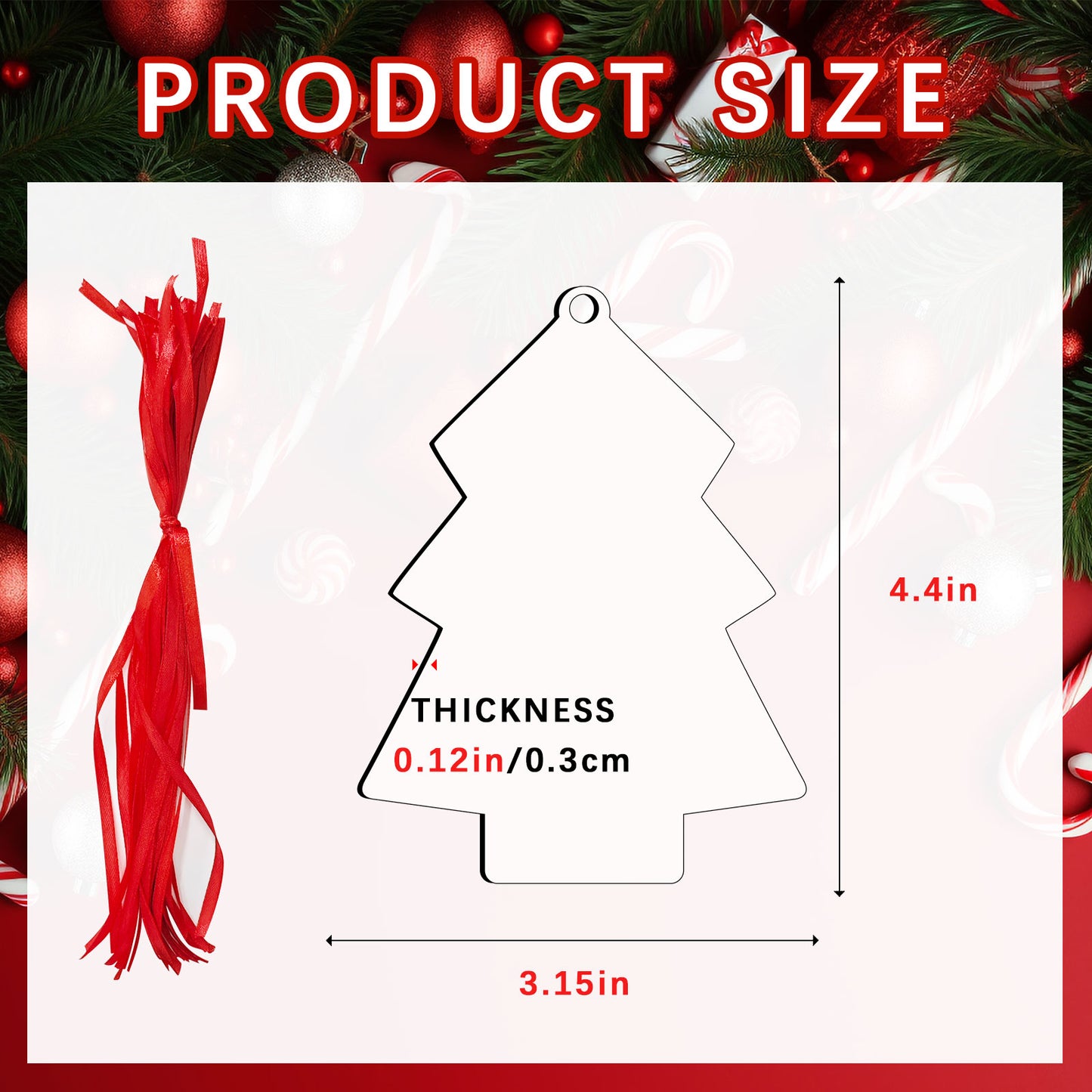 Christmas Tree MDF Sublimation Christmas Ornaments Blanks Wholesale