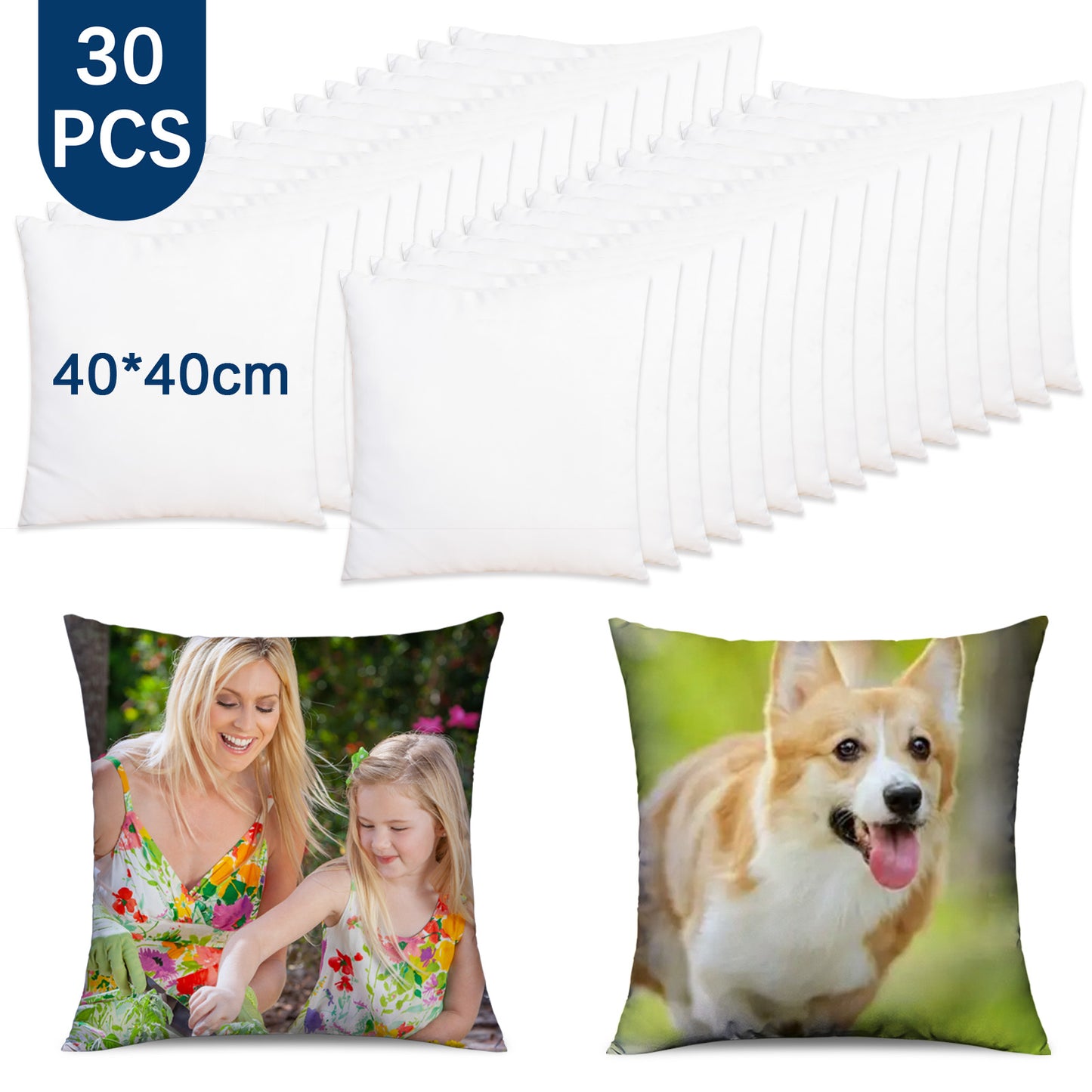 30 Pack 15.7 inch White Sublimation Blanks Pillow Covers
