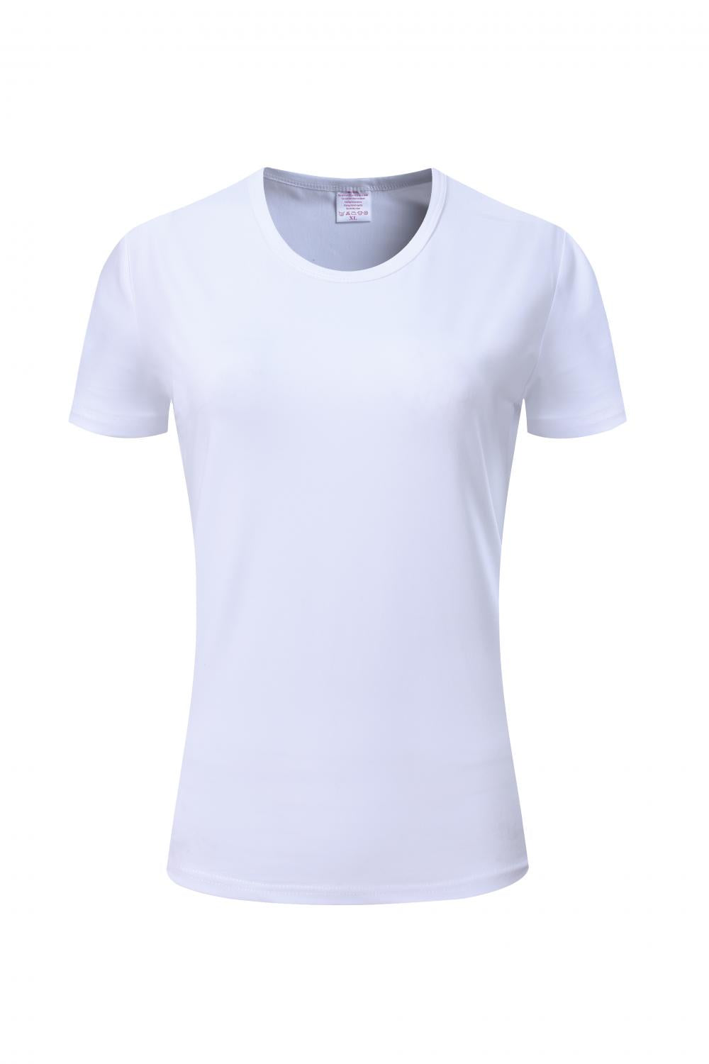 Women's White Polyester T Shirt Short Sleeve Blank for Sublimation