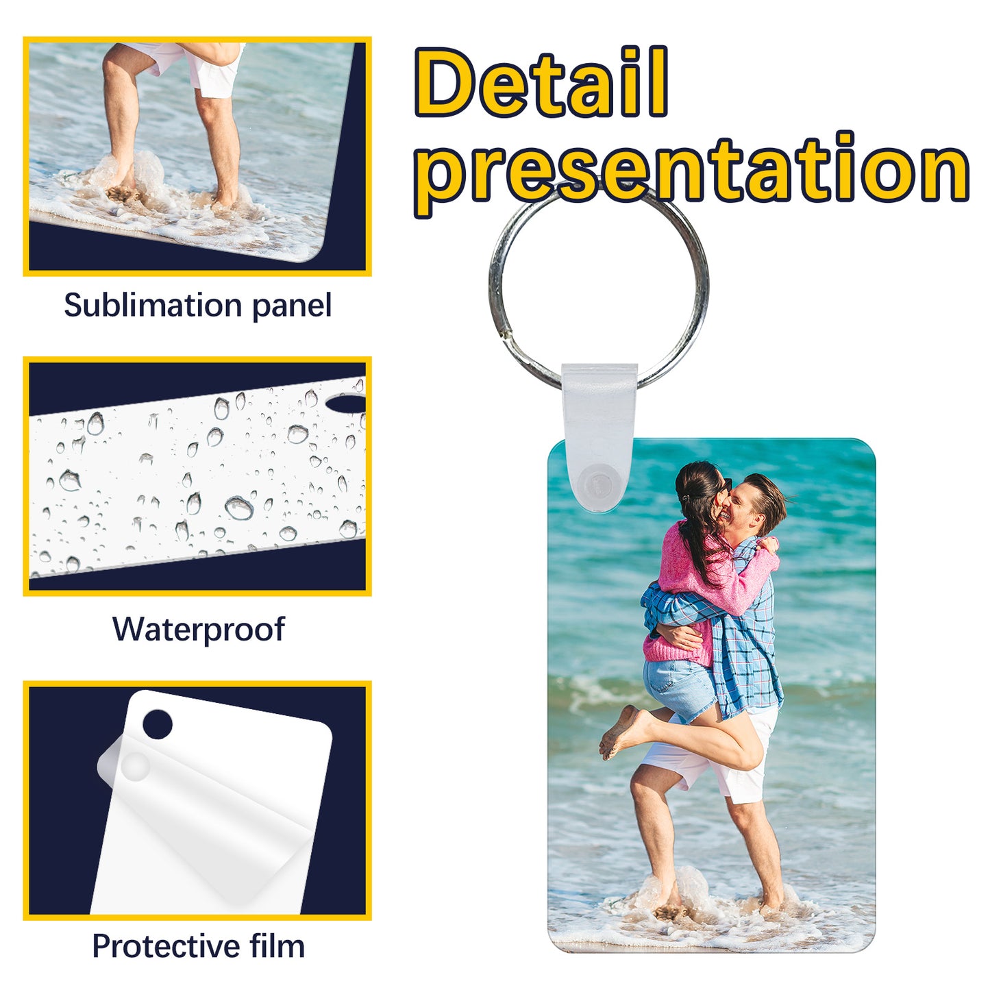 Wholesale Rectangle Aluminium Sublimation Keychain Blanks