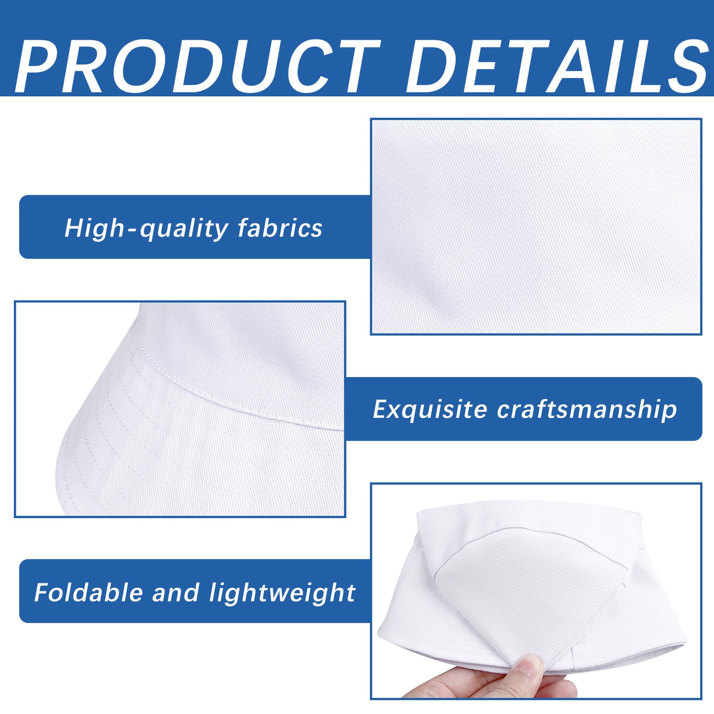 “White Sublimation Bucket Hat, Double-Sided Wearable Tie-Dye Sun Hat