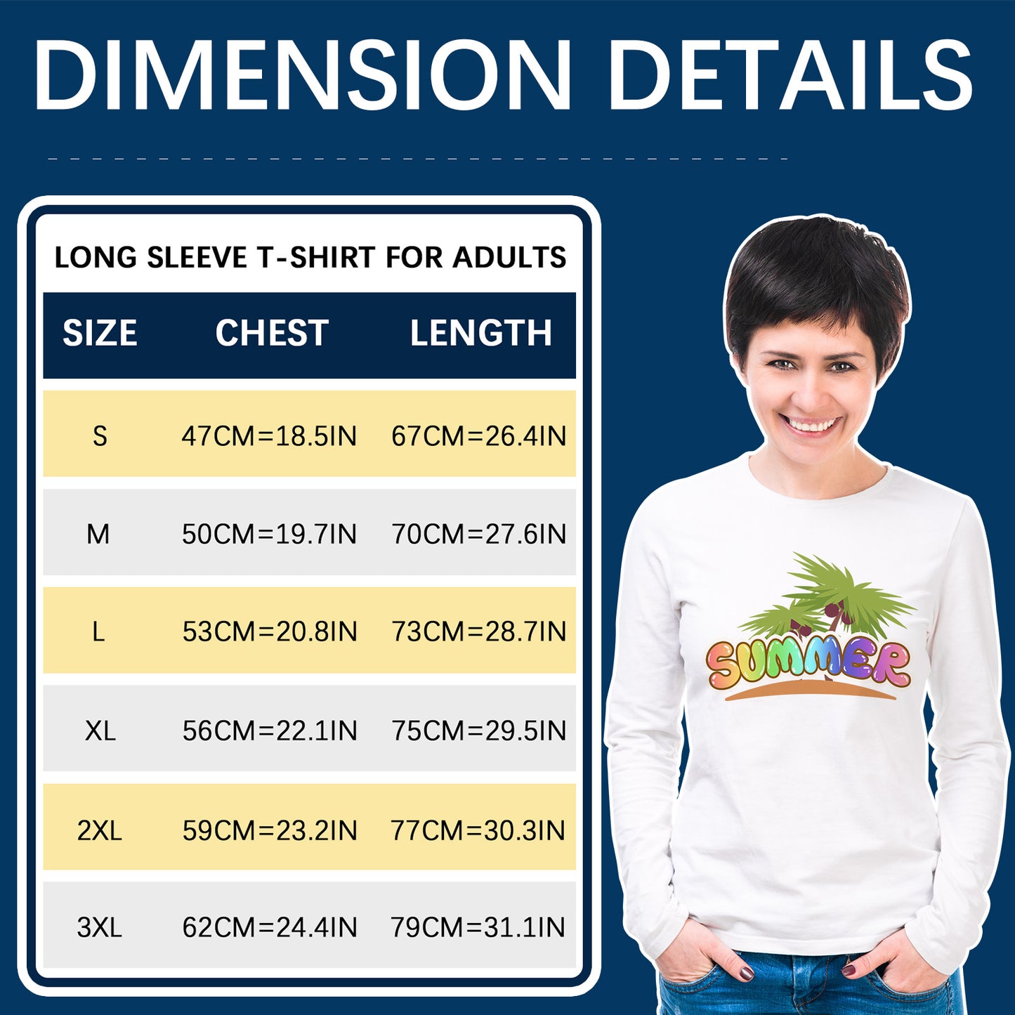 White Sublimation Blank T-Shirts, Adult long sleeve round collar polyester tees