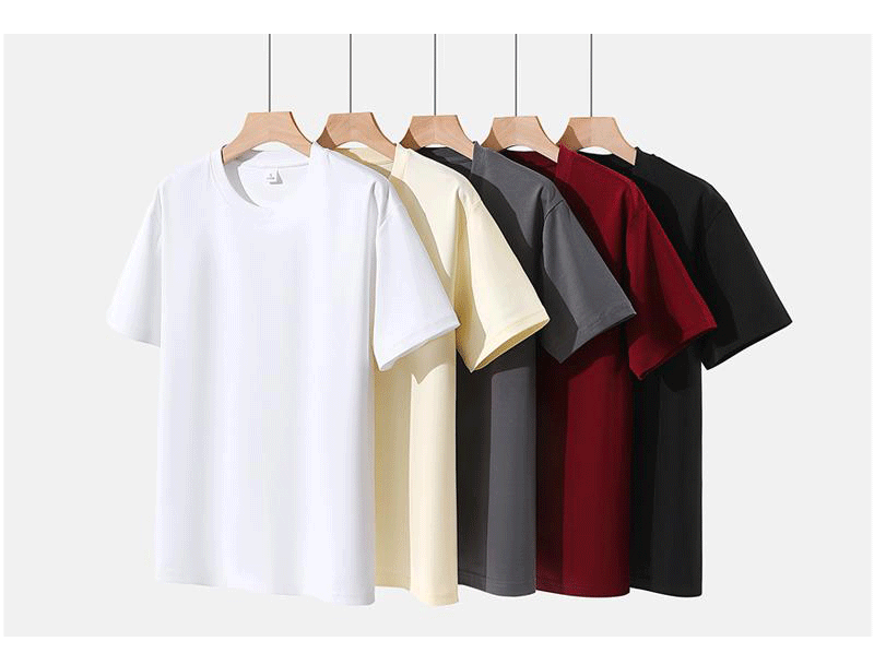 Bulk Unisex Blank 100 Cotton Round Neck Short Sleeve T-Shirts — Straight Shoulder