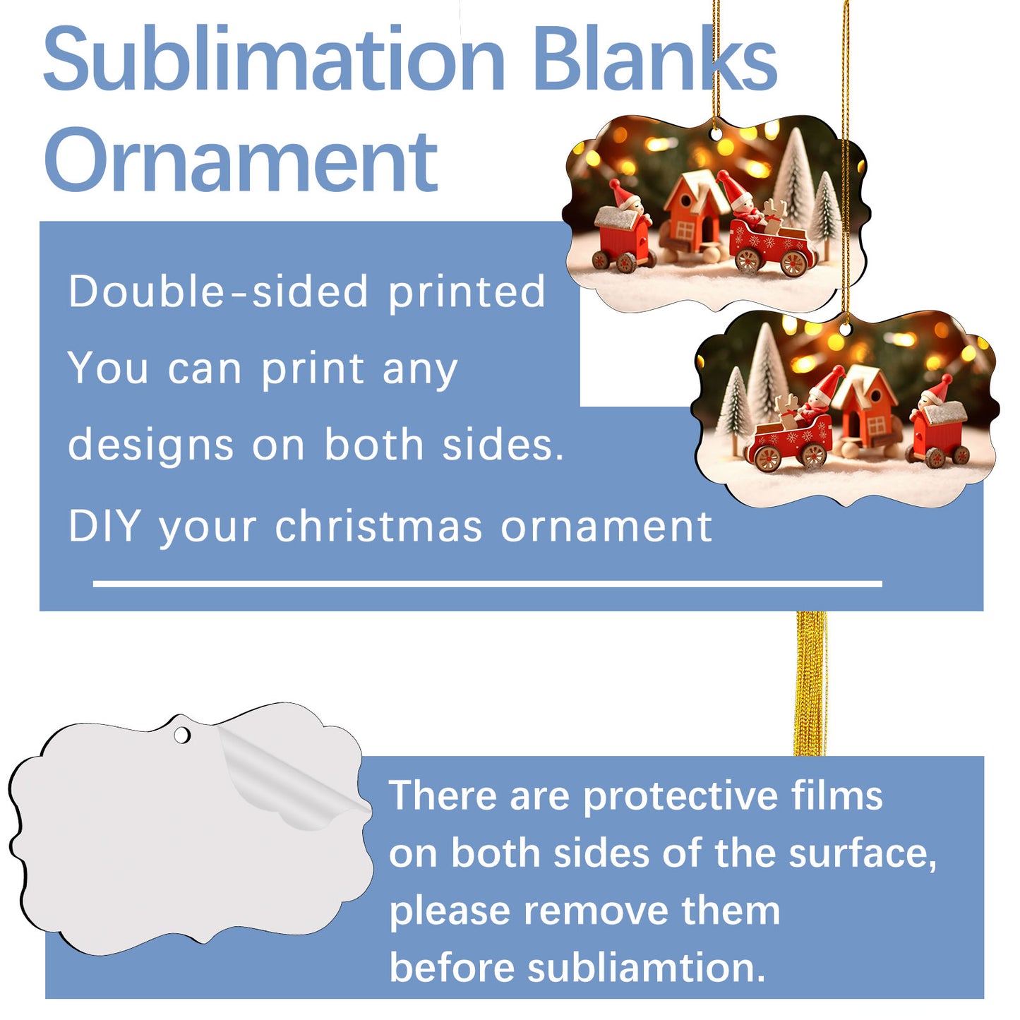 Flower MDF Sublimation Christmas Ornaments Blanks Wholesale