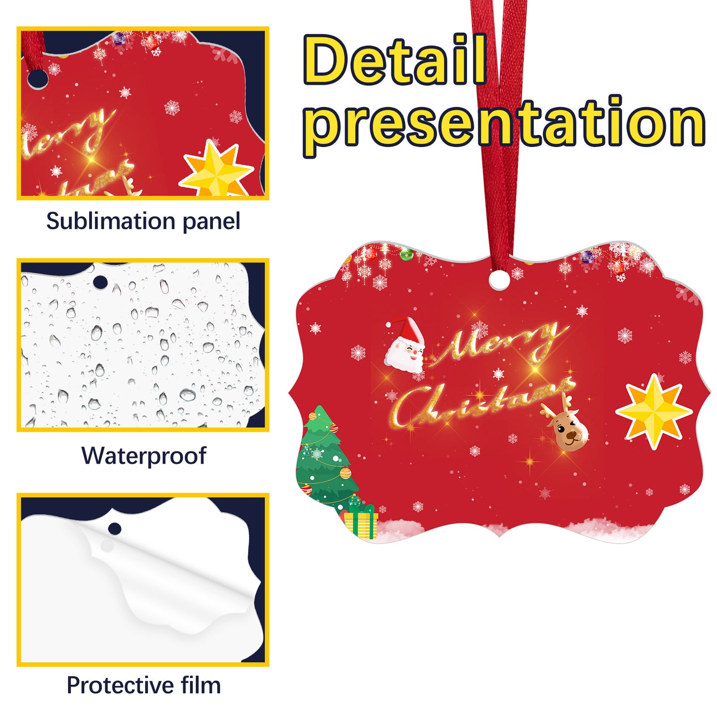 Flower Aluminium Sublimation Christmas Blanks Ornaments Wholesale
