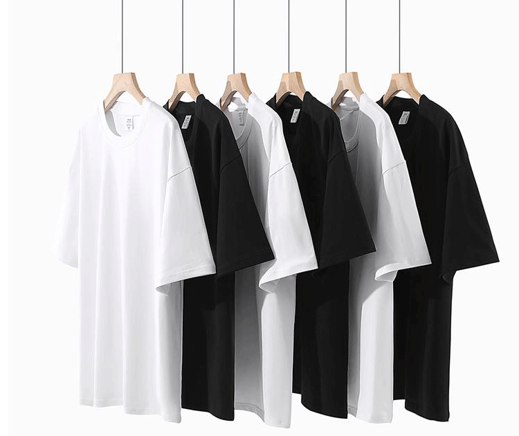 Bulk Double Yarn 100 Cotton Blank Round Neck Short Sleeve T Shirts for Adults