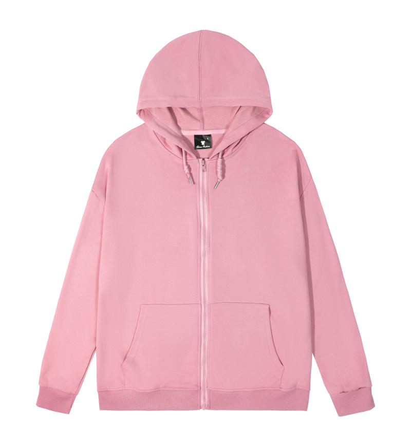Sublimation Blank Twill Hoodie Zipper Front Cardigan Style for Adults