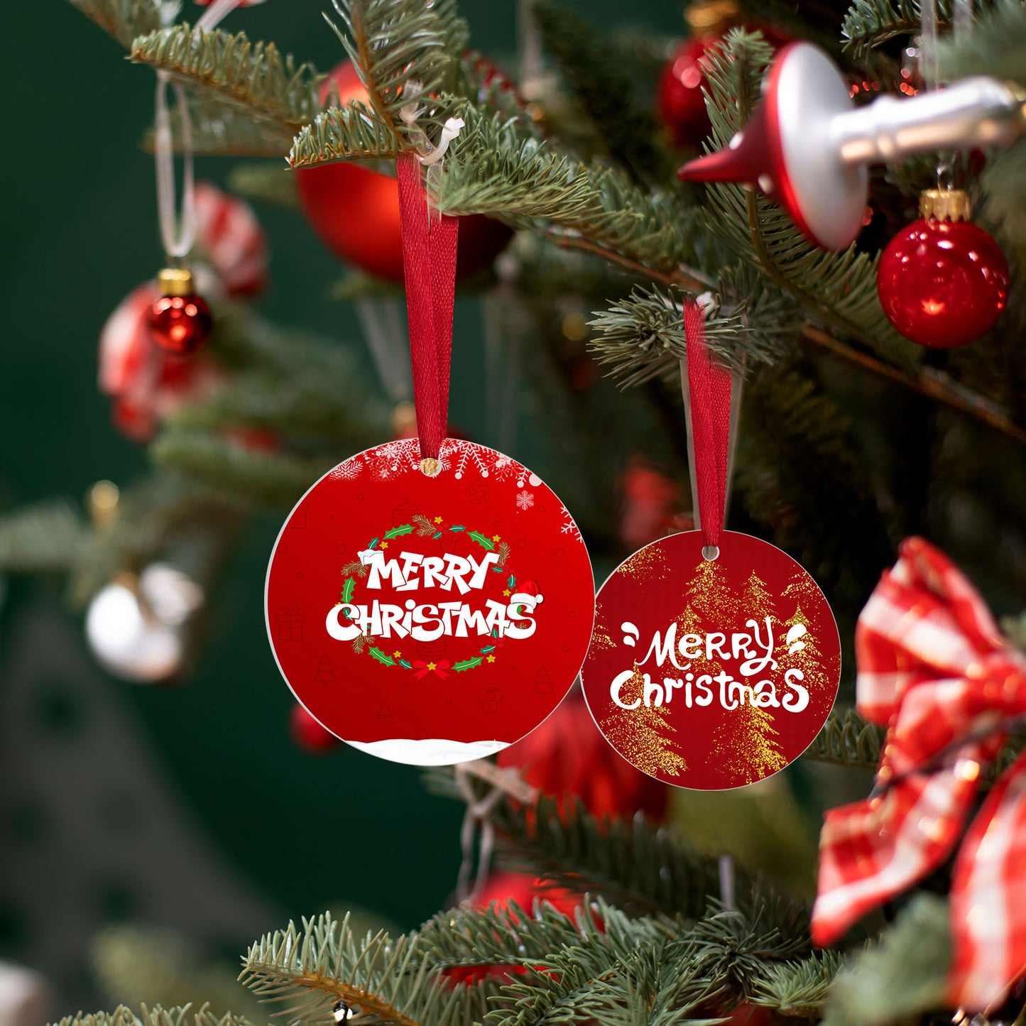 Round Aluminium Sublimation Christmas Ornaments Blanks Wholesale