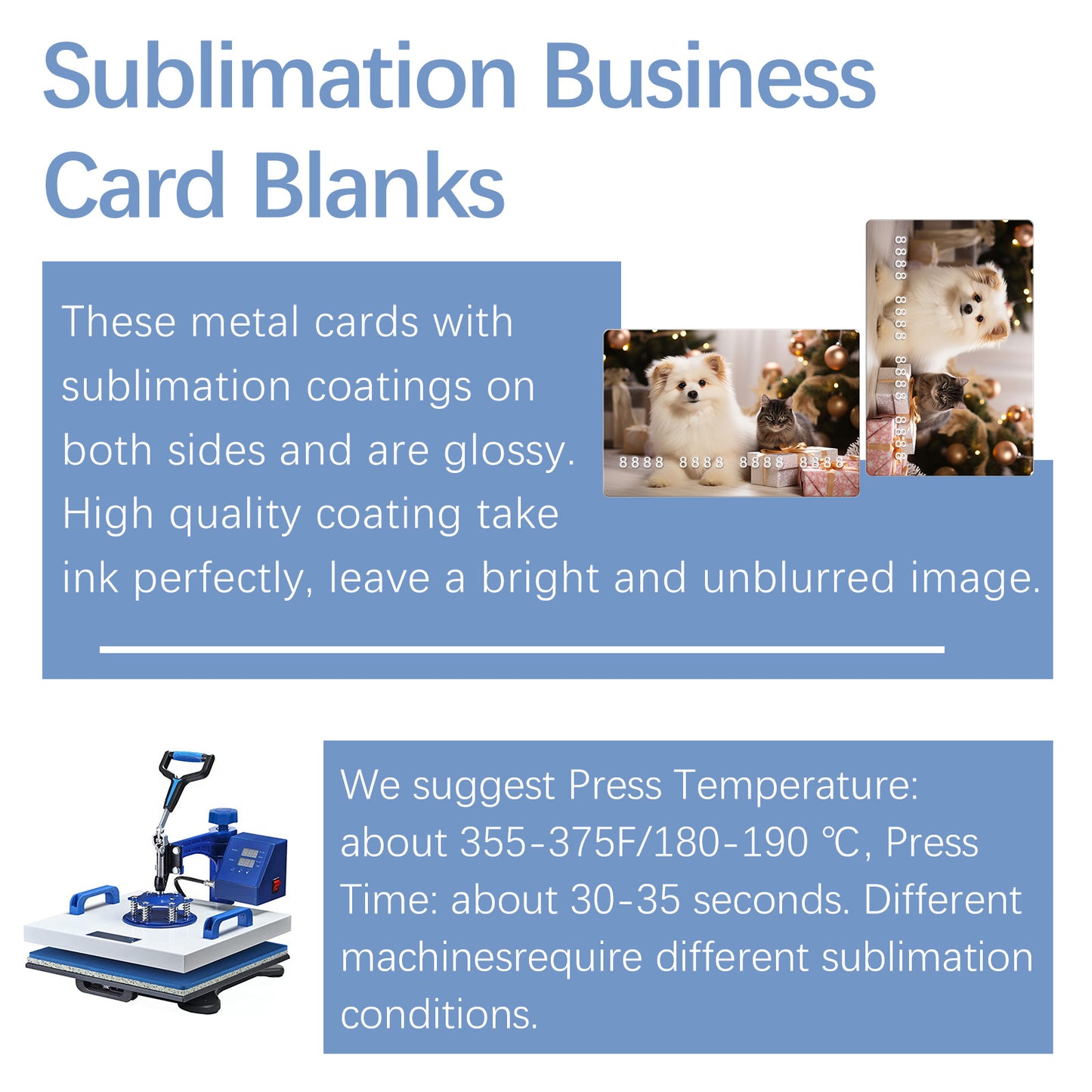 Metal Double-Sided Sublimation Business Card Blanks Wholesale - 100 Pieces