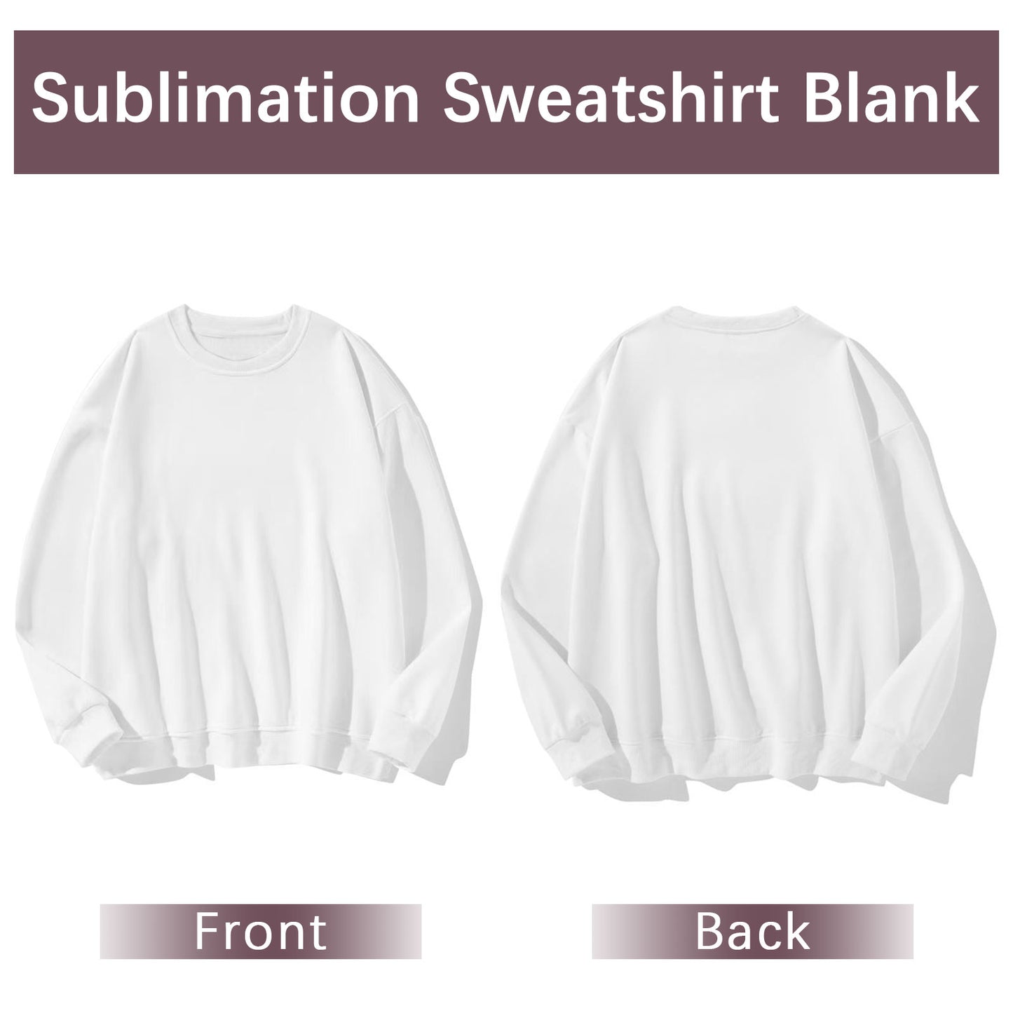 Adult Sublimation Sweatshirt Blank 100 Polyester White Wholesale