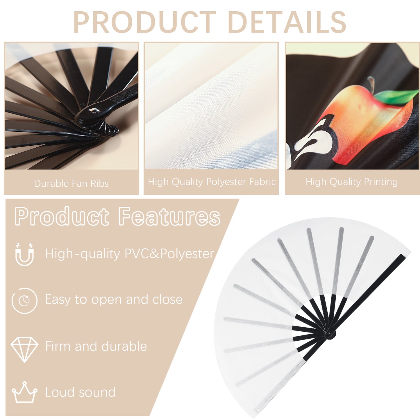 Handheld Sublimation Fold Fans Blanks wholesale