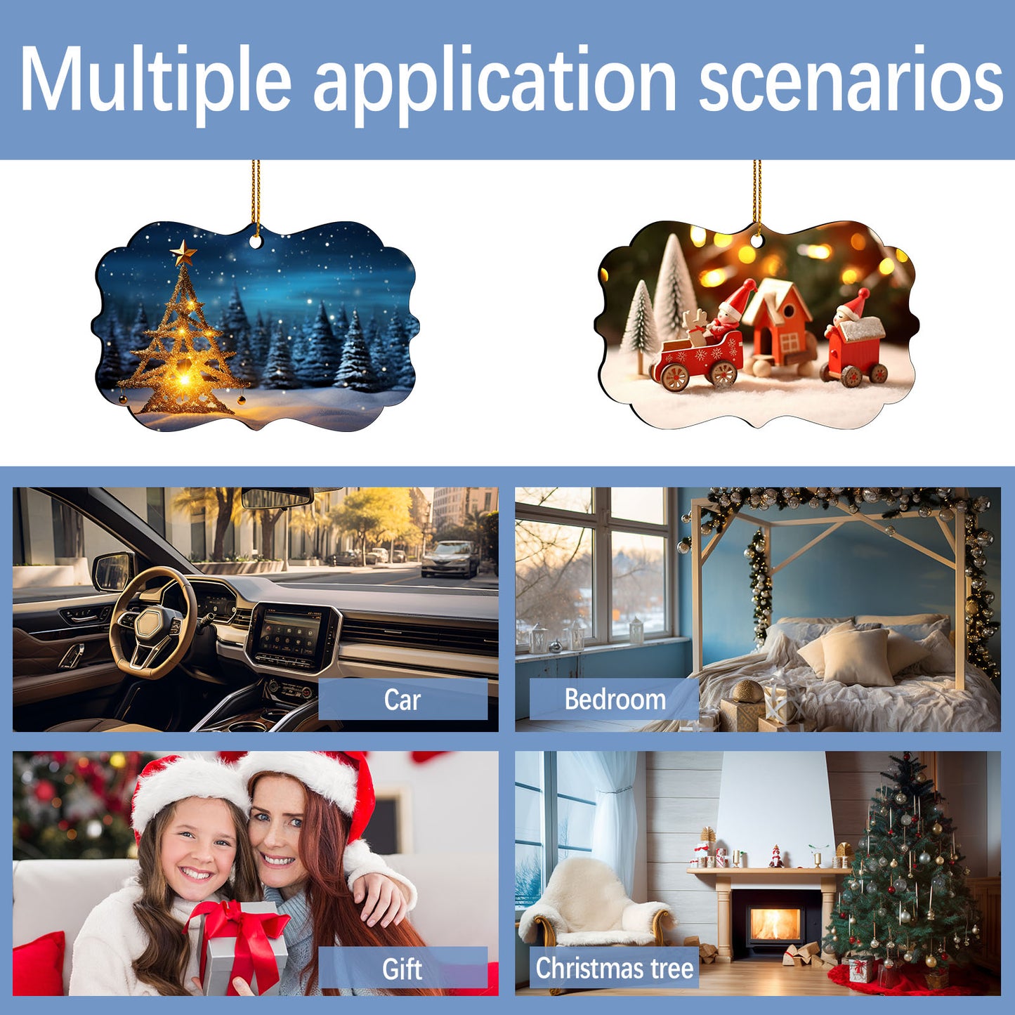 Flower MDF Sublimation Christmas Ornaments Blanks Wholesale