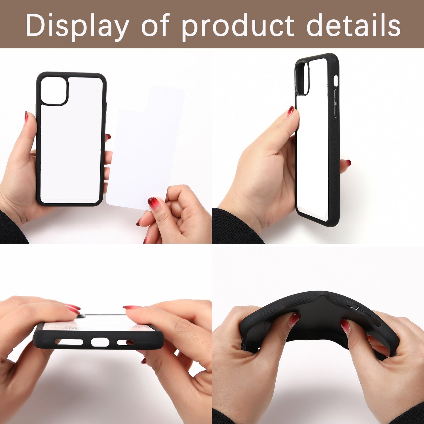 20 PCS Black Sublimation Blank Phone Case Wholesale