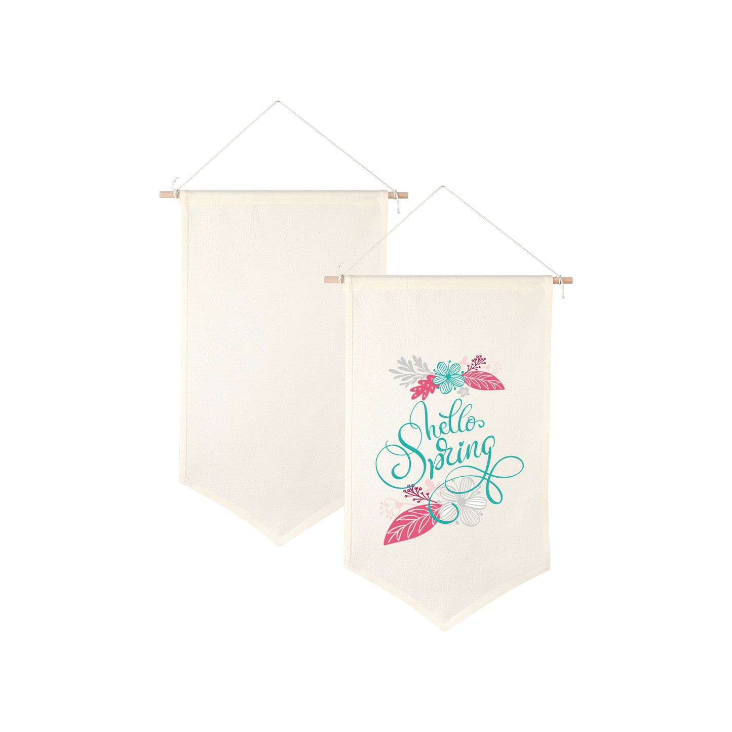 40 PCS Beige Canvas Banners for Sublimation – Pin & Jewelry Wall Display