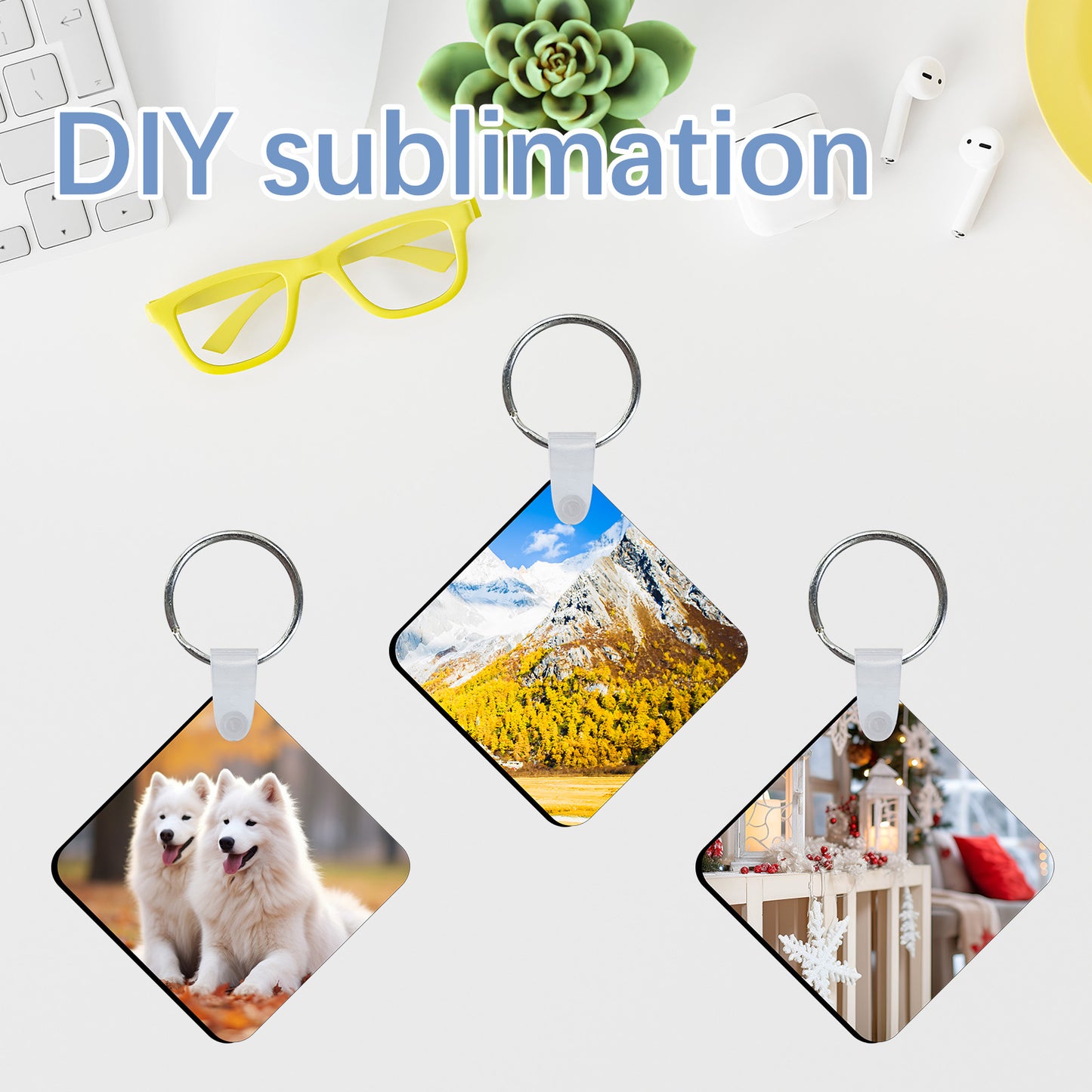 MDF Square Sublimation Keychain Blanks Wholesale