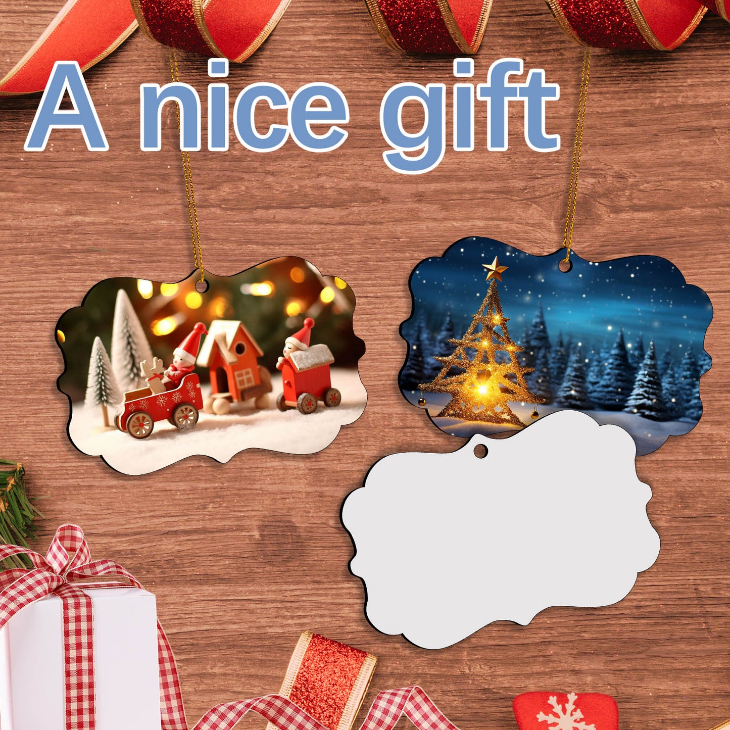 Flower MDF Sublimation Christmas Ornaments Blanks Wholesale