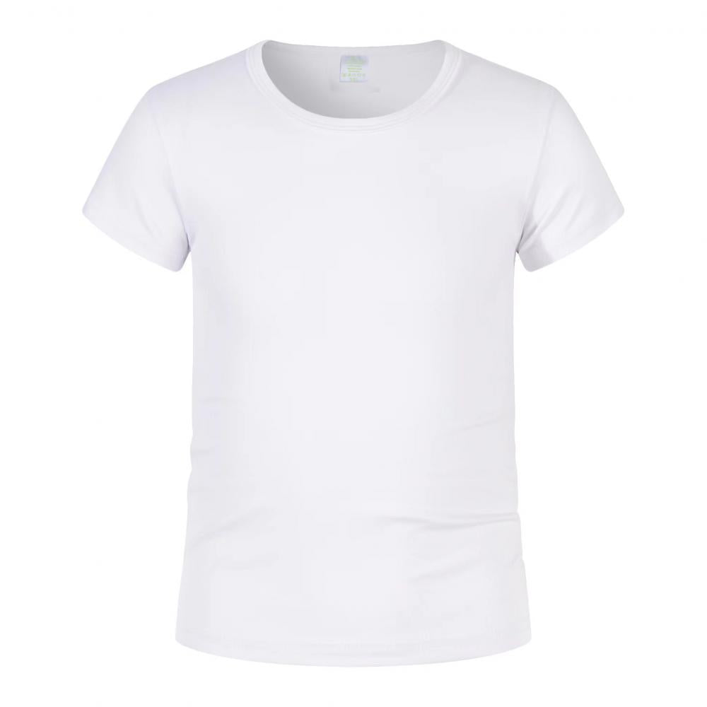 Wholesale Kids Blank Short Sleeve T-Shirt Polyester Spandex Blend
