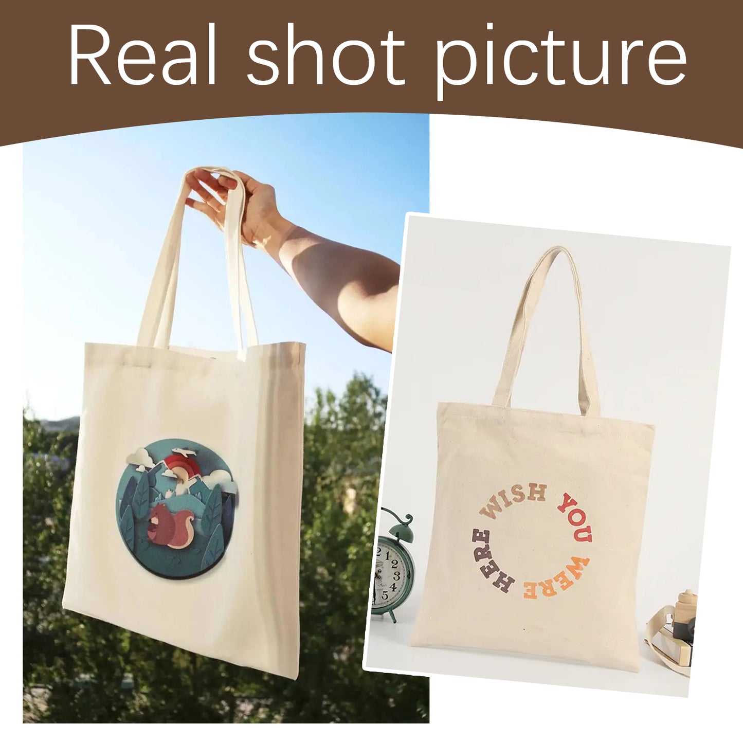 40 PCS Large Beige Sublimation Canvas Tote Bags – Bulk Wholesale