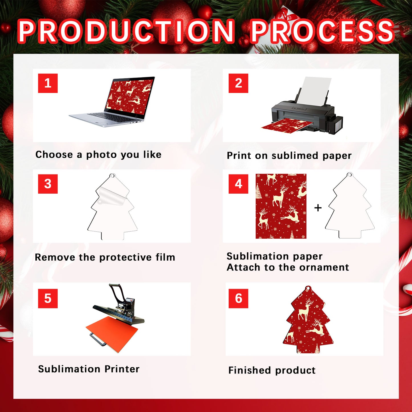 Christmas Tree MDF Sublimation Christmas Ornaments Blanks Wholesale