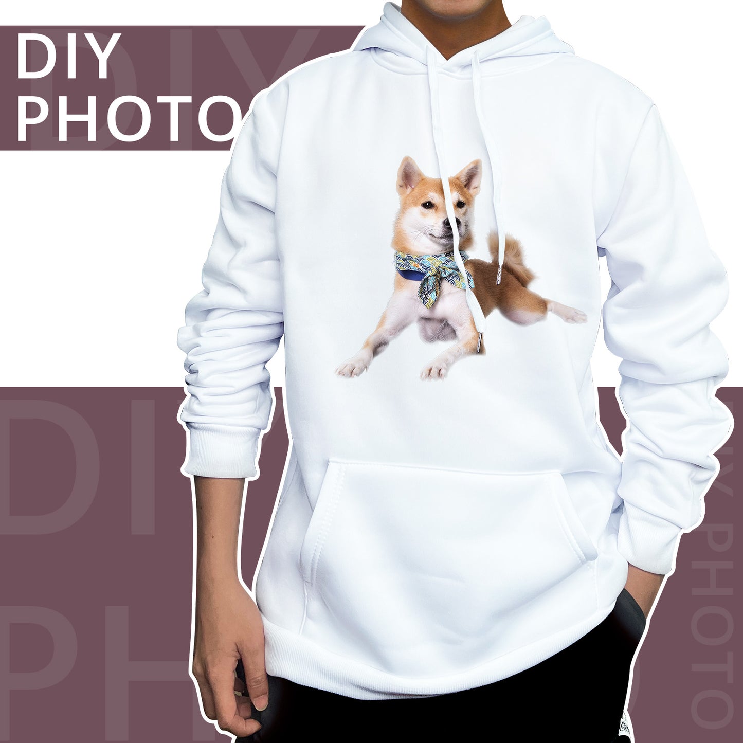 Adult Sublimation Hoodies Blank 100 Polyester White Wholesale