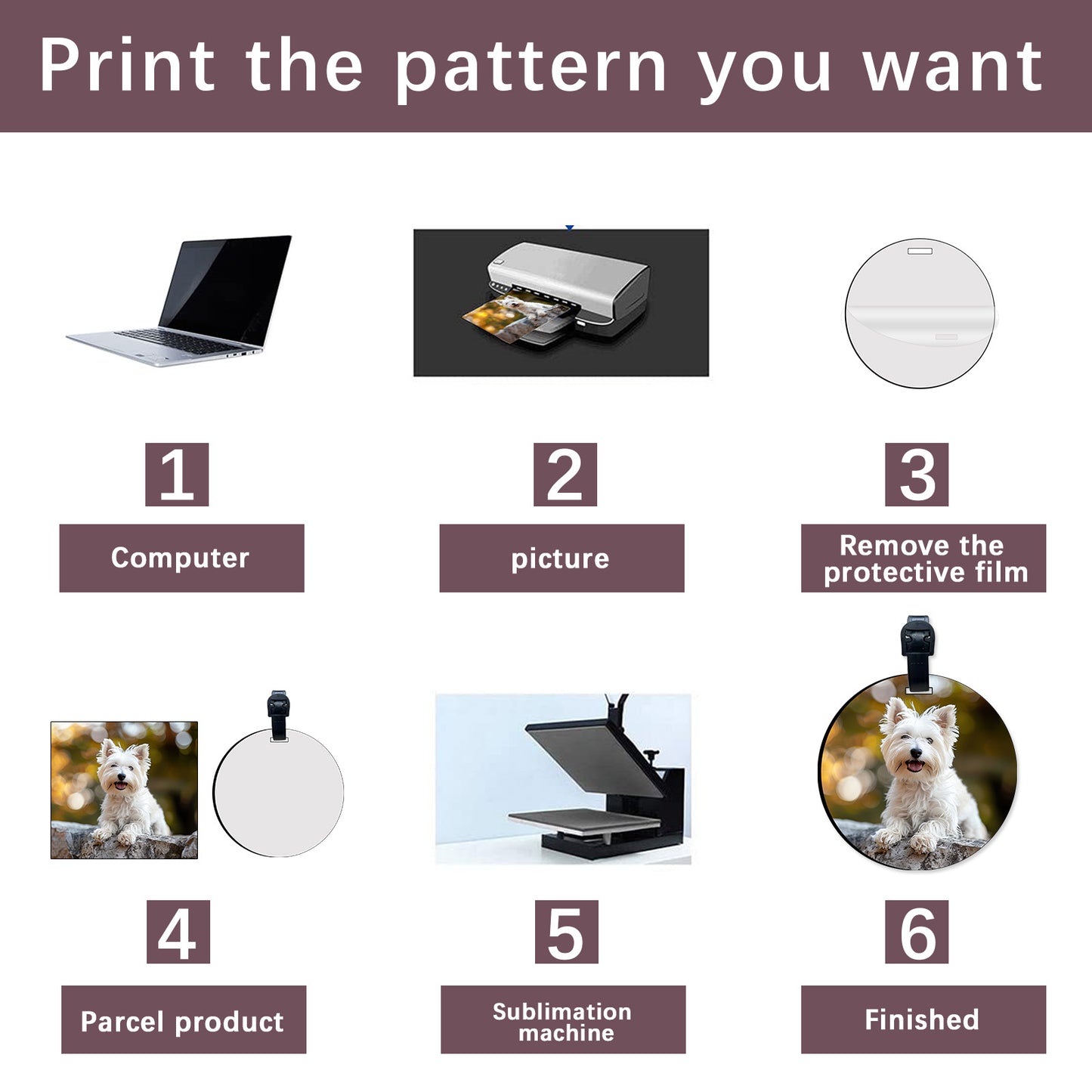 Round Sublimation Luggage Tag Blanks Wholesale