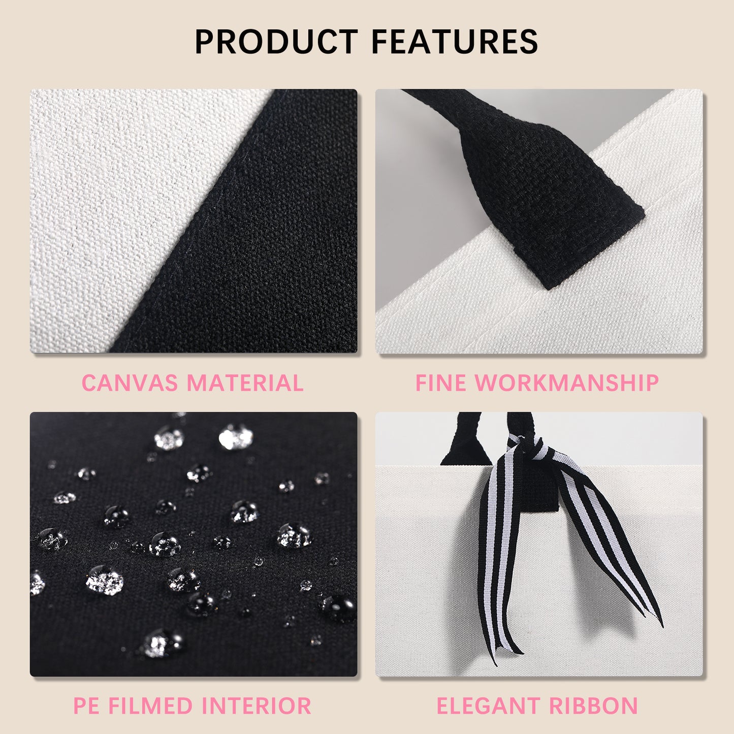 Inside Zipper Pocket Grocery canva, Tote Bags Wholesale