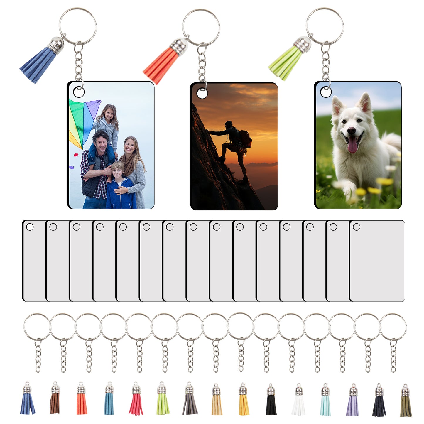 Wholesale MDF Rectangle Sublimation Keychain Blanks