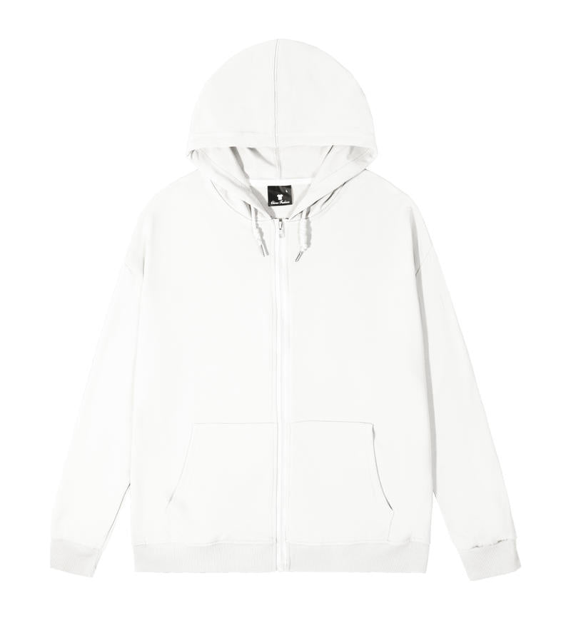 Sublimation Blank Twill Hoodie Zipper Front Cardigan Style for Adults